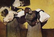 Edgar Degas Two Laundryman oil painting artist